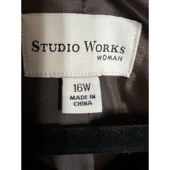 Vtg Womens Jacket Brown Faux Suede Zip Coat Lightweight Microfiber Plus Size 16W - Picture 3 of 6